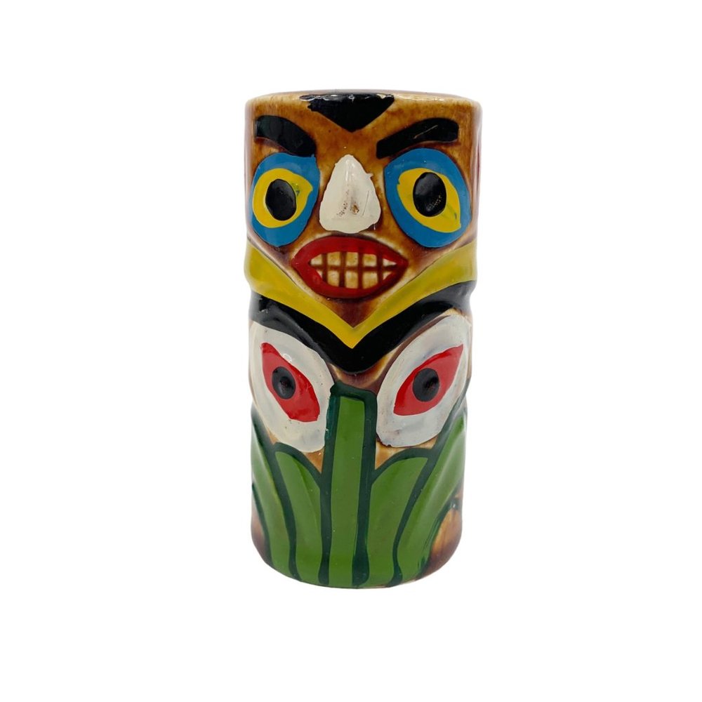Vtg Tiki Totem Pole Salt Shaker Single Victoria Ceramics Japan Colorful Tropical